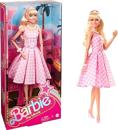 バービー バービー人形 Barbie The Movie Doll, Margot Robbie as, Collectible Doll Wearing Pink and White Gingham Dress with Daisy Chain Necklace????バービー バービー人形｜angelica