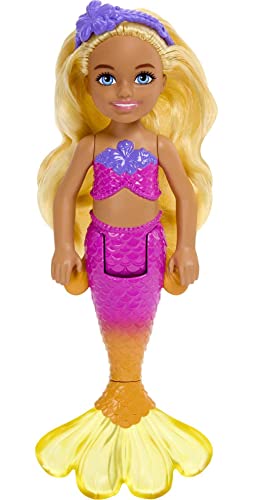 バービー バービー人形 Barbie Dreamtopia Chelsea Mermaid Small Doll with Removable Hair Accessory, Wavy Blonde Hair & Ombre Tail, Bends at Waistバービー バービー人形｜angelica