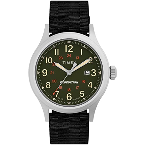 ウオッチ 五分五分メックス メンズ Timex Men\u0027s Expedition North Sierra 40粍 Watch - Black Strap Green Dial Silver-Tone Caseウオッチ 五分五分メックス メンズ