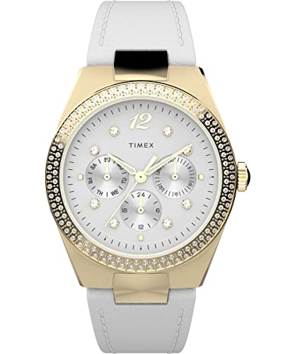 腕時計 タイメックス レディース Timex Women's Simone Multifunction 38mm Watch - White Strap White Dial Gold-Tone Case腕時計 タイメックス レディース｜angelica