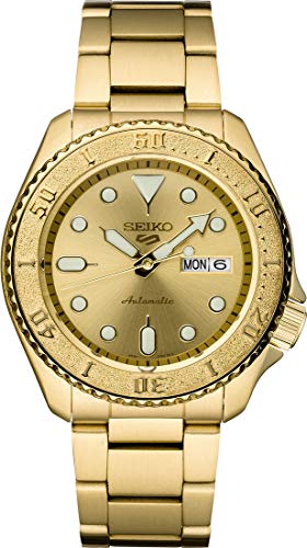 ウオッチ セイコー メンズ SEIKO SRPE74 Automatic Watch for Men - 5 Sports - Metallic Gold Dial, Day/Date Calendar, LumiBrite Hands \u0026 Markers, and Rotating Bezel, 100m Water-Resistantウオッチ セイコー メンズ