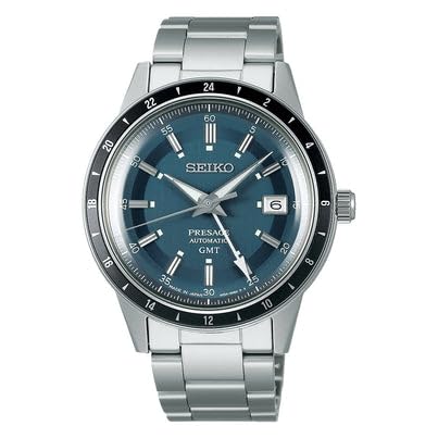 ウォッチ セイコー メンズ SEIKO Men\u0027s Blue Dial Silver Stainless Steel Band Presage Automatic GMT Analog Watch, SSK009ウォッチ セイコー メンズ