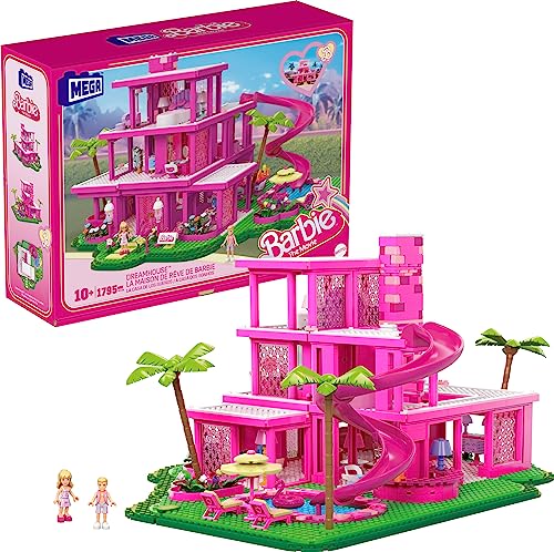 バービー バービーあやつり人形 MEGA Barbie The Movie Building Toys Set, DreamHouse Replica with 1795 Pieces, 4 Figures and Accessories, for Adults \u0026 Fansバービー バービーあやつり人形