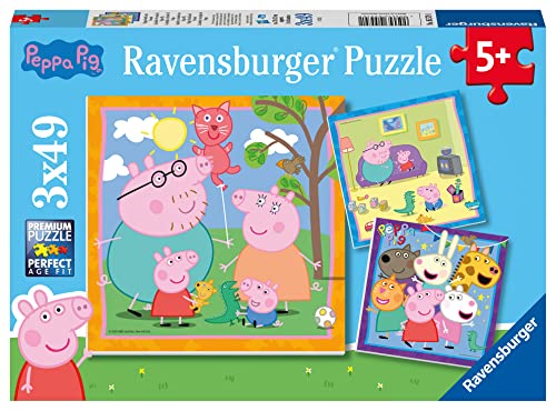 ジグソーパズル 海外製 アメリカ RAVENSBURGER Puzzle Ravensburger 05579 Family and Friends 3 x 49 Pieces Peppa Pig Puzzle for Children from 5 Yearsジグソーパズル 海外製 アメリカ｜angelica
