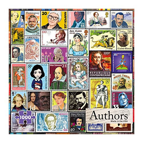 ジグソーパズル 海外製 アメリカ Re-marks Famous Authors Postage-Stamp Collage Puzzle, 1000 Piece Jigsaw Puzzle for All Agesジグソーパズル 海外製 アメリカ|angelica