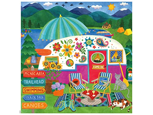 ジグソーパズル 海外製 アメリカ Ceaco - Happy Camper - Lake Camper - Oversized 300 Piece Jigsaw Puzzleジグソーパズル 海外製 アメリカ｜angelica