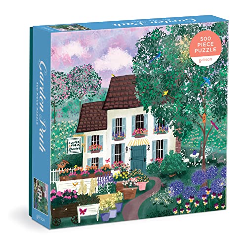 ジグソーパズル 海外製 アメリカ Galison Garden Path ? 500 Piece Puzzle Fun and Challenging Activity with Bright and Bold Artwork of Country Cottage and Plant Path for Adults and Familiesジグソーパズル 海外製 アメリカ｜angelica