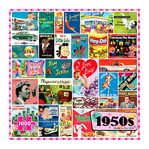 ジグソーパズル 海外製 アメリカ Re-Marks 1950s Pop Culture Puzzle, 1000-Piece Puzzle for All Ages, Family Jigsaw Puzzleジグソーパズル 海外製 アメリカ｜angelica