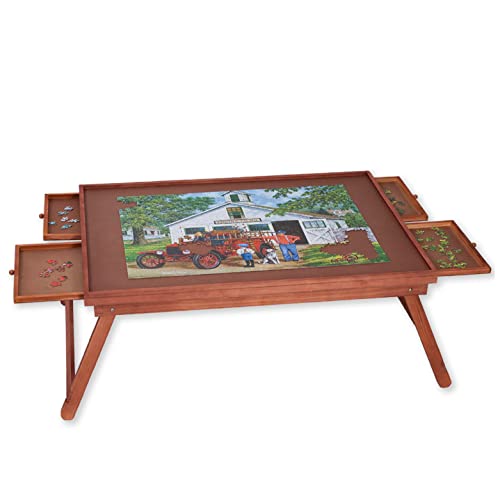 ゲーム盤力くらべ 英語 亜米利加 外国で力くらべ Bits and Pieces Portable Foldable Jigsaw Puzzle Board with Cover and Legs - 25\