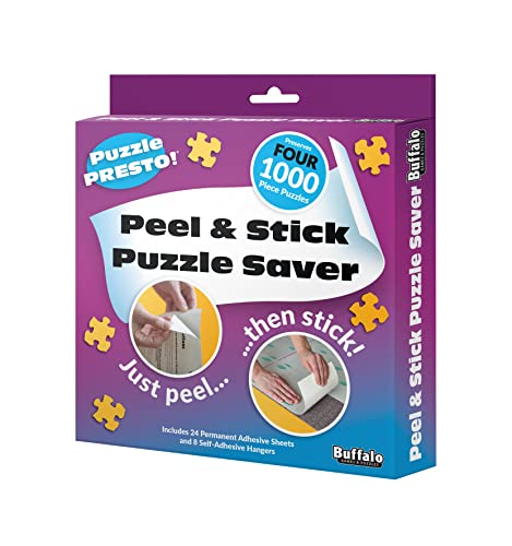 ジグソーパズル 海外製 アメリカ Buffalo Games Peel & Stick Saver Sheets - Pack of 4, 24 Adhesive Sheets & 8 Adhesive Hangars - Quick Peel & Stick Puzzle Glue & Storage Solution - No-Mess Puzzle Frame Alternativeジグソーパズル 海外製 アメリカ|angelica