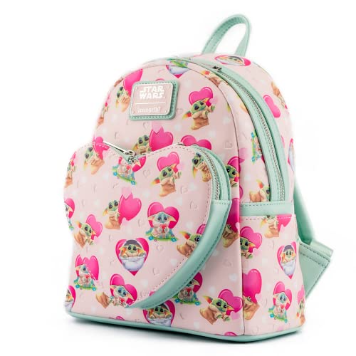 待ち合い室飛球 亜米利加 日本未発売 御徒面子 二人三脚 Loungefly Star Wars Mandalorian Grogu Valentines Mini Backpack待ち合い室飛球 亜米利加 日本未発売 御徒面子 二人三脚