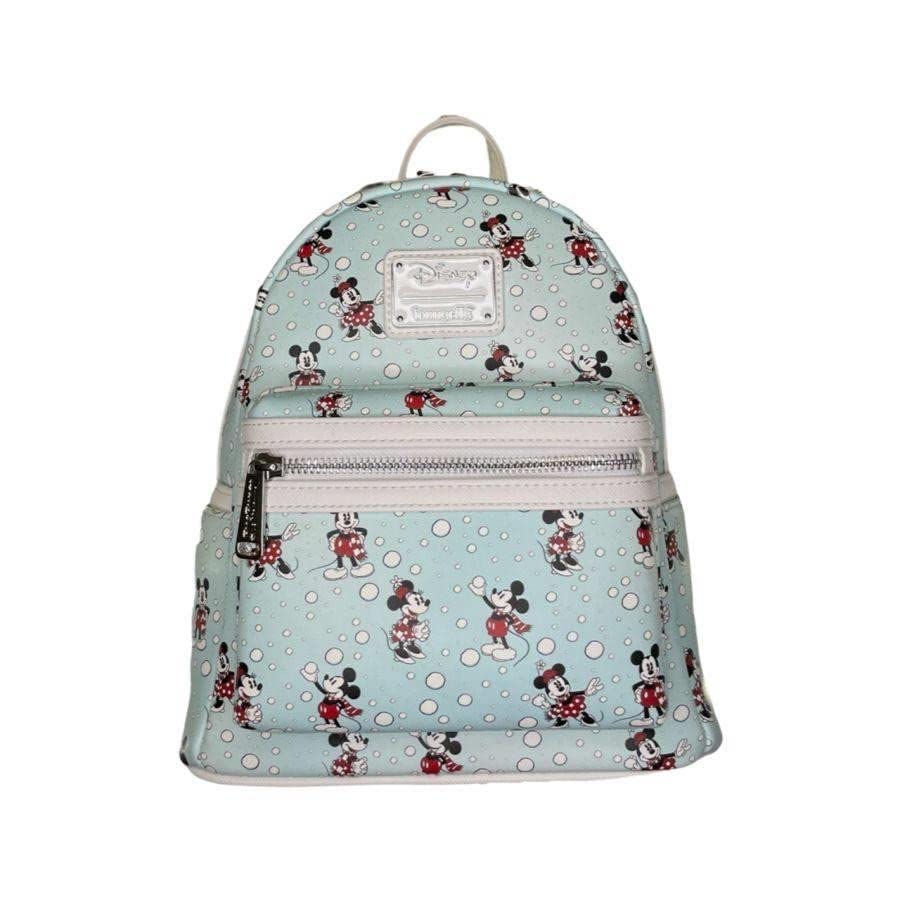 ラウンジフライ アメリカ 日本未発売 バッグ コラボ Loungefly Disney Mickey & Minnie Snowball Fight Mini Backpackラウンジフライ アメリカ 日本未発売 バッグ コラボ｜angelica