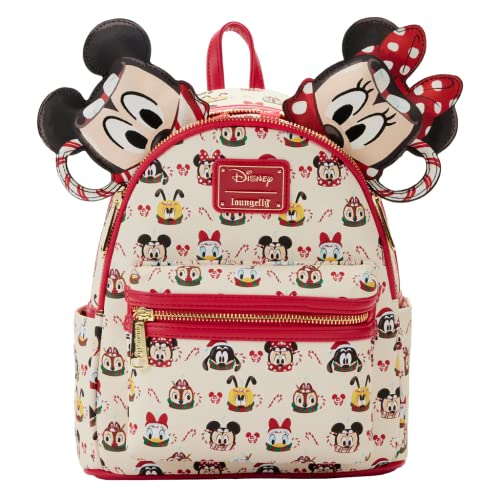 待ち合い室飛球 亜米利加 日本未発売 御徒面子 二人三脚 Loungefly Disney Minnie and Mickey Mouse Hot Cocoa Mini Backpack and Ear Headband Set待ち合い室飛球 亜米利加 日本未発売 御徒面子 二人三脚