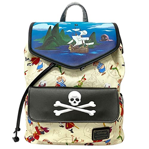 ラウンジフライ アメリカ 日本未発売 バッグ コラボ Loungefly Captain Hook Skull Peter Pan Pirate AOP Rucksack Bagラウンジフライ アメリカ 日本未発売 バッグ コラボ|angelica
