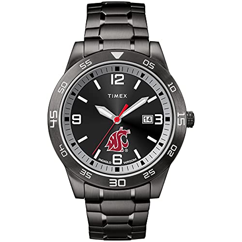 腕時計 タイメックス メンズ Timex Men's Collegiate Acclaim 42mm Watch ? Washington Cougars with Black Stainless Steel Expansion Band腕時計 タイメックス メンズ|angelica