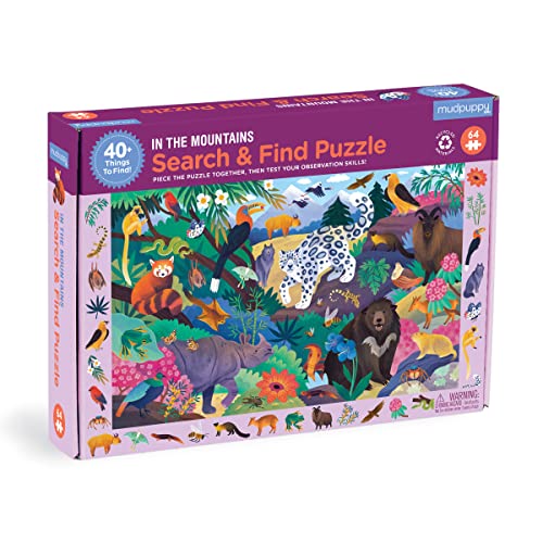 ジグソーパズル 海外製 アメリカ Mudpuppy in The Mountains ? 64 Piece Search & Find Puzzle Jigsaw Puzzle Featuring Diverse Himalayan Mountain Animals and Over 40 Hidden Images to Find for Ages 4+ジグソーパズル 海外製 アメリカ｜angelica
