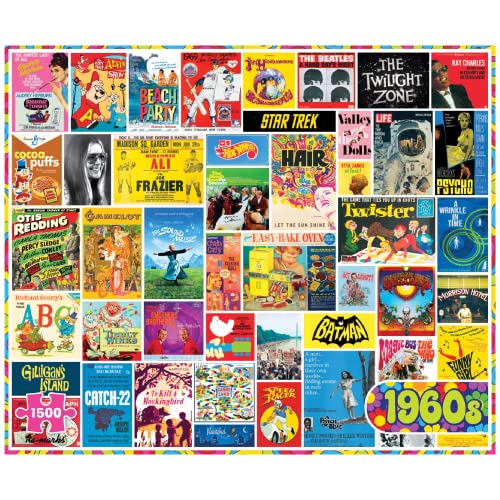 ジグソーパズル 海外製 アメリカ Re-marks 1960s Pop Culture Puzzle, 1500 Pieces for All Agesジグソーパズル 海外製 アメリカ｜angelica