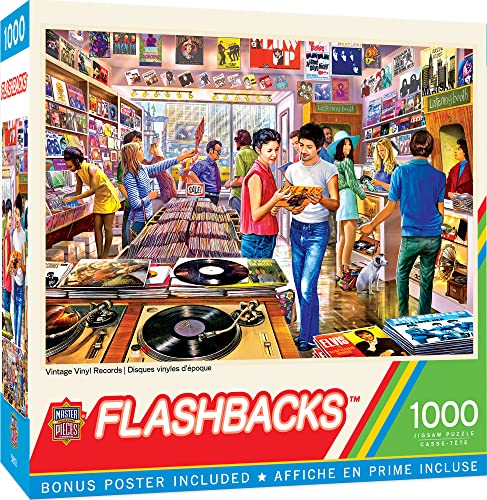 ジグソーパズル 海外製 アメリカ MasterPieces - 1000 Piece Jigsaw Puzzle, Vintage Vinyl Records, Fun for Adults, Family, Kids, Non-Glare Finish, 19.25" x 26.75"ジグソーパズル 海外製 アメリカ｜angelica