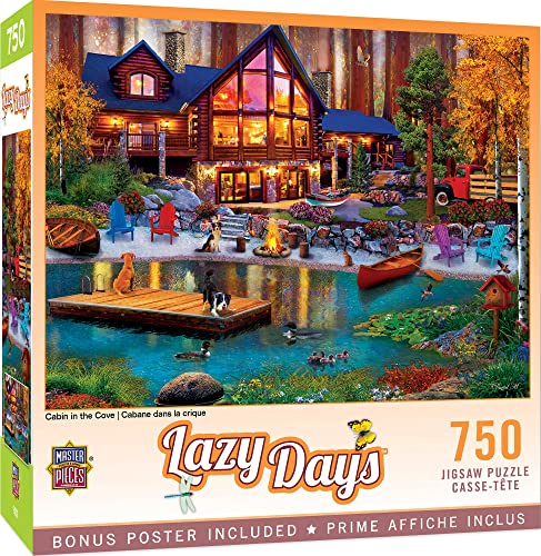 ジグソーパズル 海外製 アメリカ Masterpieces 750 Piece Jigsaw Puzzle for Adults, Family, Or Kids - Cabin in The Cove - 18"x24"ジグソーパズル 海外製 アメリカ|angelica