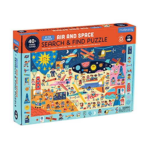 ジグソーパズル 海外製 アメリカ Mudpuppy Air and Space Museum ? 64 Piece Search & Find Puzzle Jigsaw Puzzle Featuring A Variety of Aviation and Space Artifacts and Over 40 Hidden Images to Find for Ages 4+ジグソーパズル 海外製 アメリカ|angelica