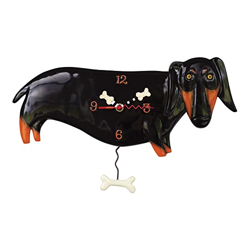 壁掛け時計 振り子時計 インテリア 海外モデル アメリカ Allen Designs Enesco Otis the Dachshund Dog Sculpted Pendulum Wall Clock, 9.25 Inch, Multicolor壁掛け時計 振り子時計 インテリア 海外モデル アメリカ｜angelica