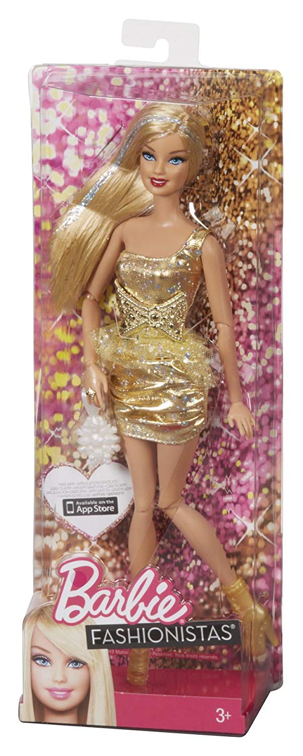 barbie in gold dress