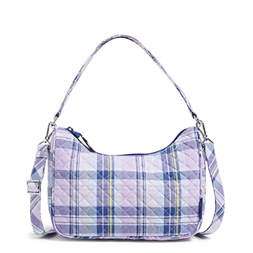 ヴェラブラッドリー ベラブラッドリー アメリカ フロリダ州マイアミ 日本未発売 Vera Bradley Women Cotton Frannie Crescent Crossbody Purse, Amethyst Plaid - Recycled Cotton, One ヴェラブラッドリー ベラブラッドリー アメリカ フロリダ州マイアミ 日本未発売