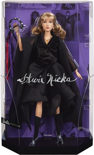 バービー バービーあやつり人形 Barbie Music Series Doll, Stevie Nicks Collectible Wearing Velvety Black Dress with Tambourine Accessory \u0026 Doll Standバービー バービーあやつり人形
