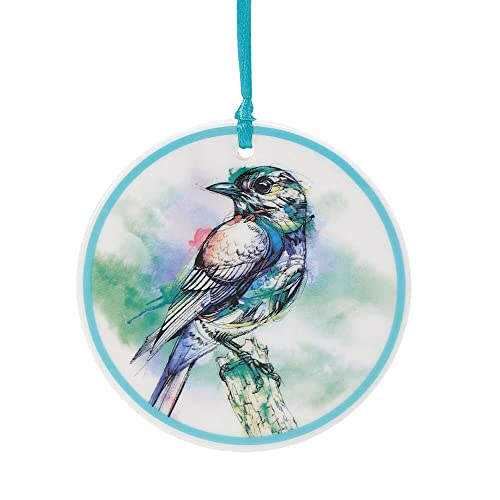 エネスコ Enesco 飾りつけ 室内装飾 外国で模範例 亜米利加 Enesco Abby Diamond Teal Bird Hanging Hanging Ornament, 0.2 Inch, Teal, Stonewareエネスコ Enesco 飾りつけ 室内装飾 外国で模範例 亜米利加