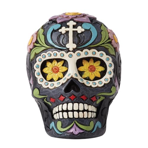エネスコ Enesco 飾りつけ 室内装飾 外国で模範例 亜米利加 Enesco Jim Shore Heartwood Creek Day of The Dead Skull Figurine, 3.38 Inch, Blackエネスコ Enesco 飾りつけ 室内装飾 外国で模範例 亜米利加