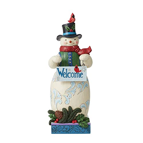 エネスコ Enesco 飾りつけ 室内装飾 外国で青写真 亜米利加 Enesco Jim Shore Snowman with Welcome Sign Statue, 21.375-inch-Height, Multicolorエネスコ Enesco 飾りつけ 室内装飾 外国で青写真 亜米利加