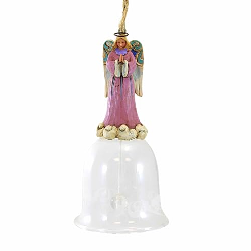 エネスコ Enesco 飾りつけ 室内装飾 外国で模範例 亜米利加 Jim Shore for Enesco Heartwood Creek Angel Glass Bell Ornament, 4.5-Inchエネスコ Enesco 飾りつけ 室内装飾 外国で模範例 亜米利加