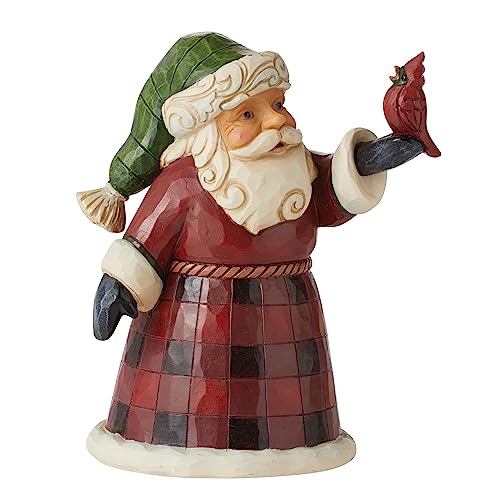 エネスコ Enesco 飾りつけ 室内装飾 外国で模範例 亜米利加 Enesco Jim Shore Heartwood Creek Buffalo Plaid Santa Pint-Sized Figurine, 5 Inch, Multicolorエネスコ Enesco 飾りつけ 室内装飾 外国で模範例 亜米利加