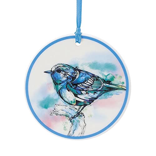 エネスコ Enesco 飾りつけ 室内装飾 外国で模範例 亜米利加 Enesco Abby Diamond Blue Bird Hanging Hanging Ornament, 0.2 Inch, Blue, Stonewareエネスコ Enesco 飾りつけ 室内装飾 外国で模範例 亜米利加