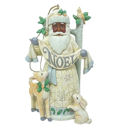エネスコ Enesco 飾りつけ 室内装飾 外国で模範例 亜米利加 Enesco Jim Shore Heartwood Creek White Woodland Santa Noel Hanging Ornament, 4.5 Inch, Multicolorエネスコ Enesco 飾りつけ 室内装飾 外国で模範例 亜米利加