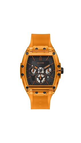 腕時計 ゲス GUESS メンズ Guess Men 43mm Watch - Orange Strap Navy Dial Orange Case腕時計 ゲス GUESS メンズ