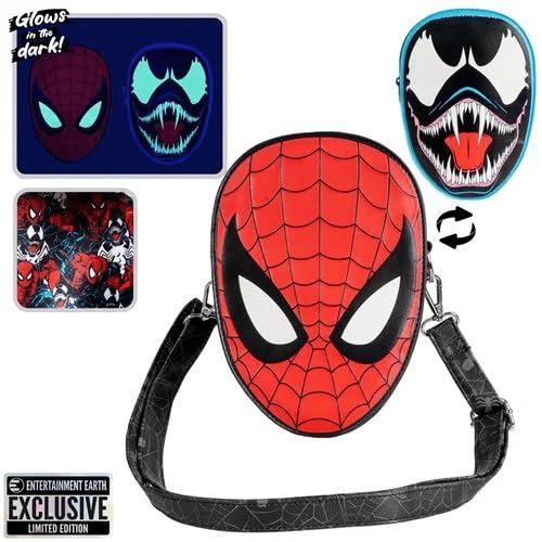 ラウンジフライ アメリカ 日本未発売 バッグ コラボ Marvel Spider-Man vs. Venom Glow-in-the-Dark Crossbody Purse - Entertainment Earth Exclusiveラウンジフライ アメリカ 日本未発売 バッグ コラボ