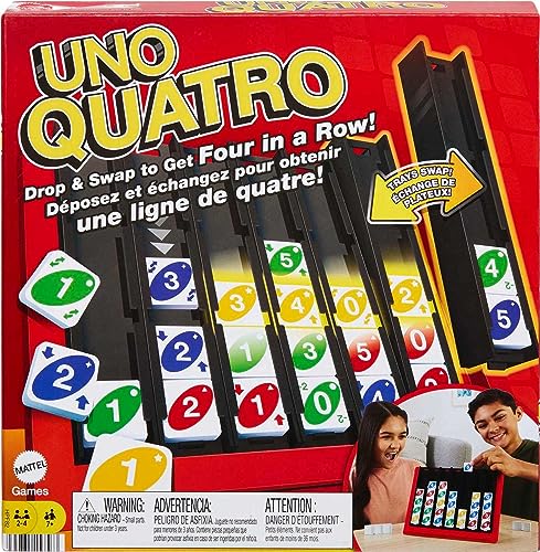 ゲーム盤力くらべ 英語 亜米利加 外国で力くらべ Mattel Games UNO Quatro Game with Colored Tiles \u0026 Plastic Grid for Adult, Family \u0026 Parties, 2 to 4 Players Ages 7 Years Old \u0026 Upゲーム盤力くらべ 英語 亜米利加 外国で力くらべ