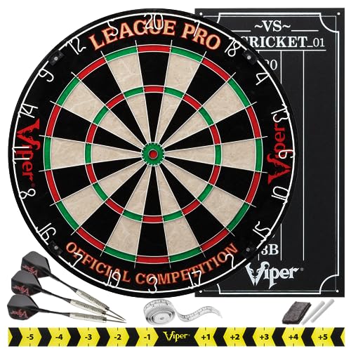 ゲーム盤取り組み 英語 亜米利加 外国で取り組み Viper League Pro Sisal Bristle Dart Board for Adults Starter Set with Cricket Scoreboard, Regulation 17.75 Inch Steel Tip Dartboard, 3 Darts, and Chalkゲーム盤取り組み 英語 亜米利加 外国で取り組み