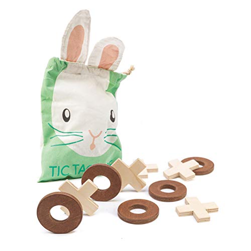 ゲーム盤競り合い 英語 亜米利加 外国で競り合い Tender Leaf Toys - Tic Tac Toe - Wooden Tic Tac Toe Game with Bunny Drawstring Bag - Travel Board Game for Kids and Adults - Age 3+ゲーム盤競り合い 英語 亜米利加 外国で競り合い