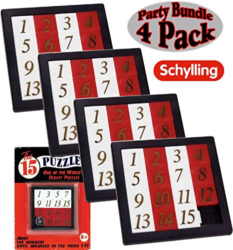 ゲーム盤競り合い 英語 亜米利加 外国で競り合い Schylling The 15 Puzzle - Number Slide Brain Teaser (4-Pack)ゲーム盤競り合い 英語 亜米利加 外国で競り合い