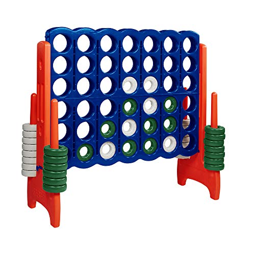 ゲーム盤力くらべ 英語 亜米利加 外国で力くらべ ECR4Kids Jumbo 4-to-Score Giant Game with 42 Rings and Reset Sliders, Kids Games, Blue/Orangeゲーム盤力くらべ 英語 亜米利加 外国で力くらべ