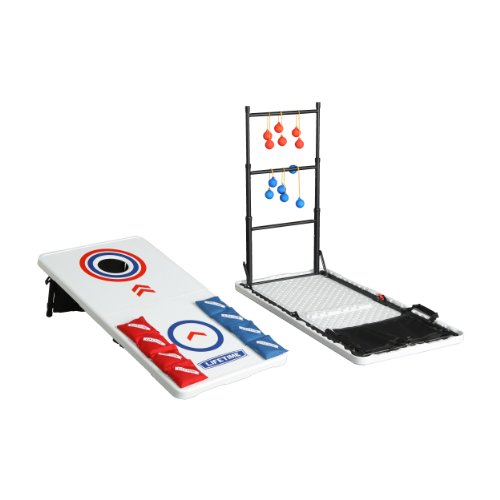 ゲーム盤力くらべ 英語 亜米利加 外国で力くらべ Lifetime Heavy Duty Cornhole, Ladder Golf Game and Table Combo Setゲーム盤力くらべ 英語 亜米利加 外国で力くらべ