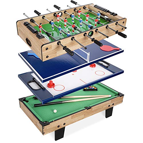 ゲーム盤力くらべ 英語 亜米利加 外国で力くらべ Best Choice Products 4-インチ-1 Multi Game Table, Childrens Combination Arcade Set w/Pool Billiards, Air Hockey, Foosball and Table Tennis - Naturalゲーム盤力くらべ 英語 亜米利加 外国で力くらべ