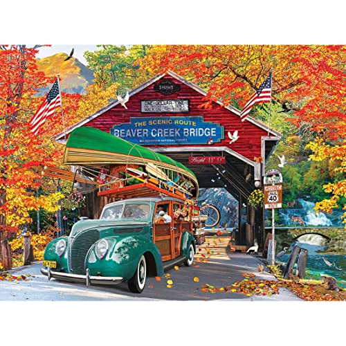 ジグソーパズル 海外製 アメリカ RoseArt - Kodak Premium Cork - Covered Bridge - 1000 Piece Jigsaw Puzzle for Adultsジグソーパズル 海外製 アメリカ｜angelica