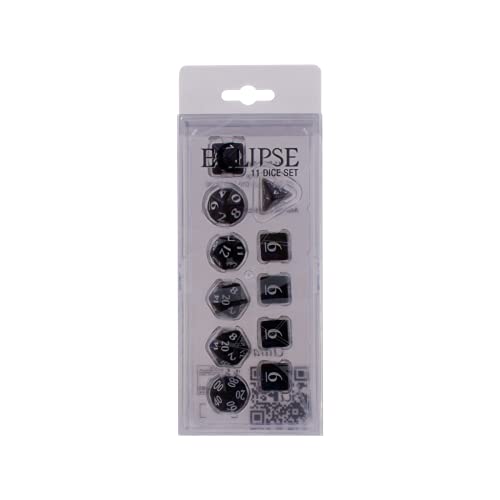 ゲーム盤競り合い 英語 亜米利加 外国で競り合い Ultra PRO - Eclipse 11 Dice Set (Jet Black) - Great Dice Set for All Kinds of Card Games and Board Games Such 無水亜ヒ酸, DND, MTG, and RPG - UP Your Game with Ultra PROゲーム盤競り合い 英語 亜米利加 外国で競り合い