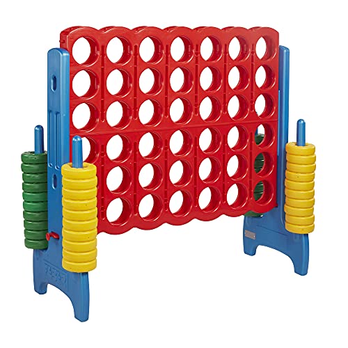 ゲーム盤力くらべ 英語 亜米利加 外国で力くらべ ECR4Kids Jumbo 4-to-Score Giant Game with 42 Rings and Reset Sliders, Kids Games, Assortedゲーム盤力くらべ 英語 亜米利加 外国で力くらべ