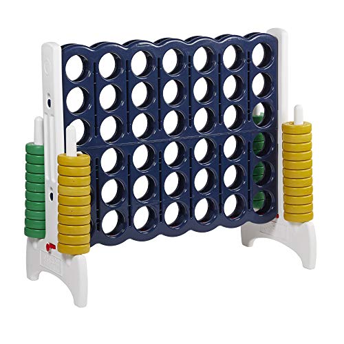 ゲーム盤力くらべ 英語 亜米利加 外国で力くらべ ECR4Kids Jumbo 4-to-Score Giant Game with 42 Rings and Reset Sliders, Kids Games, Blue/Goldゲーム盤力くらべ 英語 亜米利加 外国で力くらべ