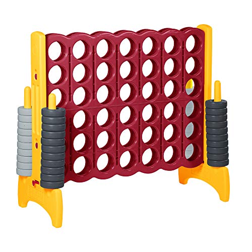 ゲーム盤力くらべ 英語 亜米利加 外国で力くらべ ECR4Kids Jumbo 4-to-Score Giant Game with 42 Rings and Reset Sliders, Kids Games, Cardinal, Goldゲーム盤力くらべ 英語 亜米利加 外国で力くらべ