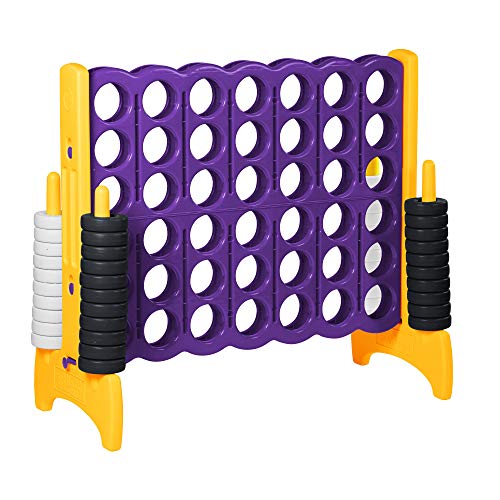 ゲーム盤力くらべ 英語 亜米利加 外国で力くらべ ECR4Kids Jumbo 4-to-Score Giant Game with 42 Rings and Reset Sliders, Kids Games, Purple/Goldゲーム盤力くらべ 英語 亜米利加 外国で力くらべ